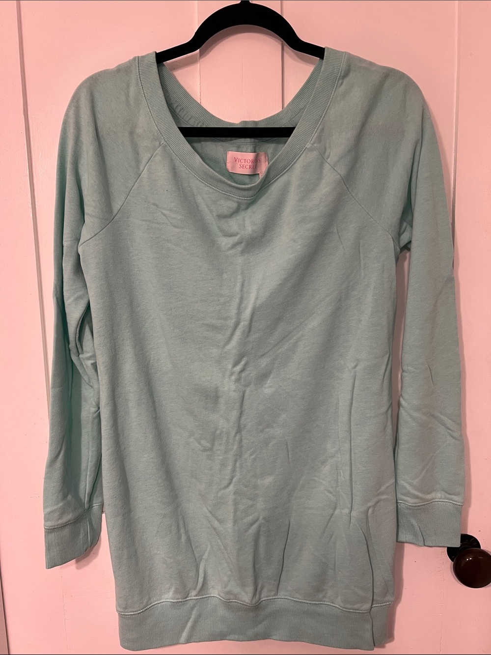 Victoria's Secret Mint Crewneck Long-Sleeve Top